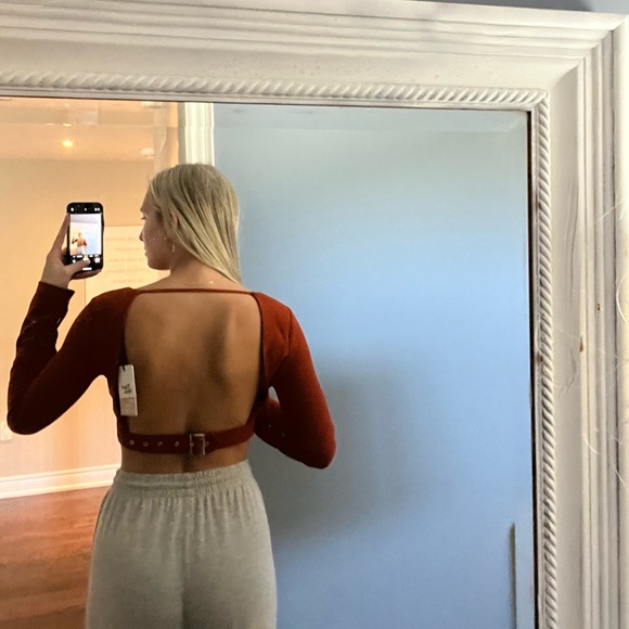 Burnt Orange Tiger Mist Crop Top! Brand New, Tags Attached! - Picture 1 of 3